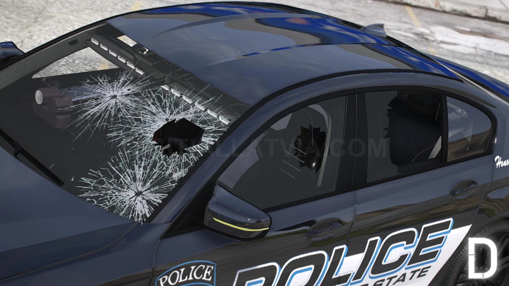 BMW M5 F90 2019 Police | Debadged | Template - Image 13