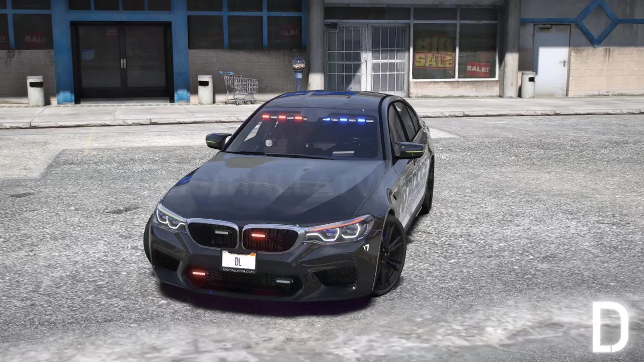 BMW M5 F90 2019 Police | Debadged | Template - Image 2