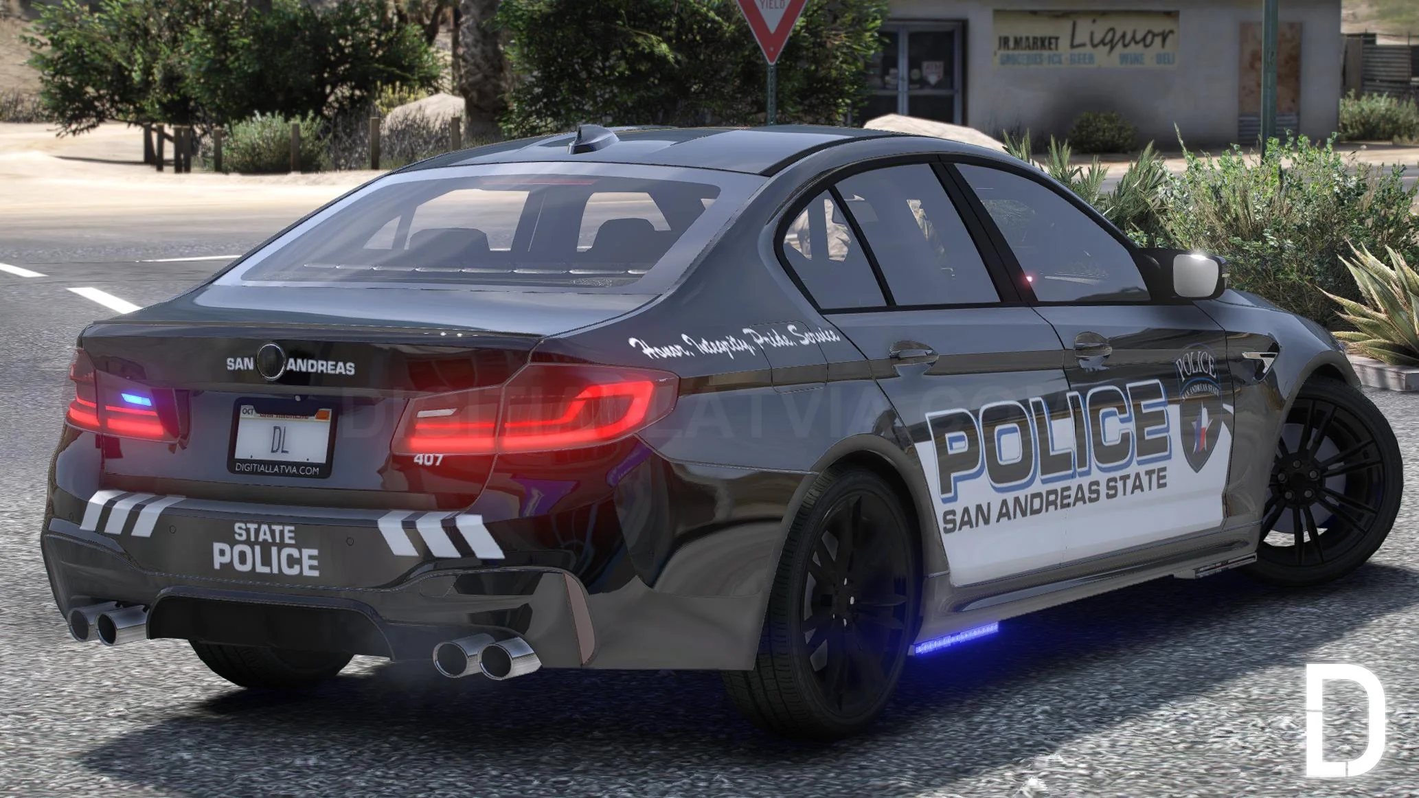BMW M5 F90 2019 Police | Debadged | Template - Image 3