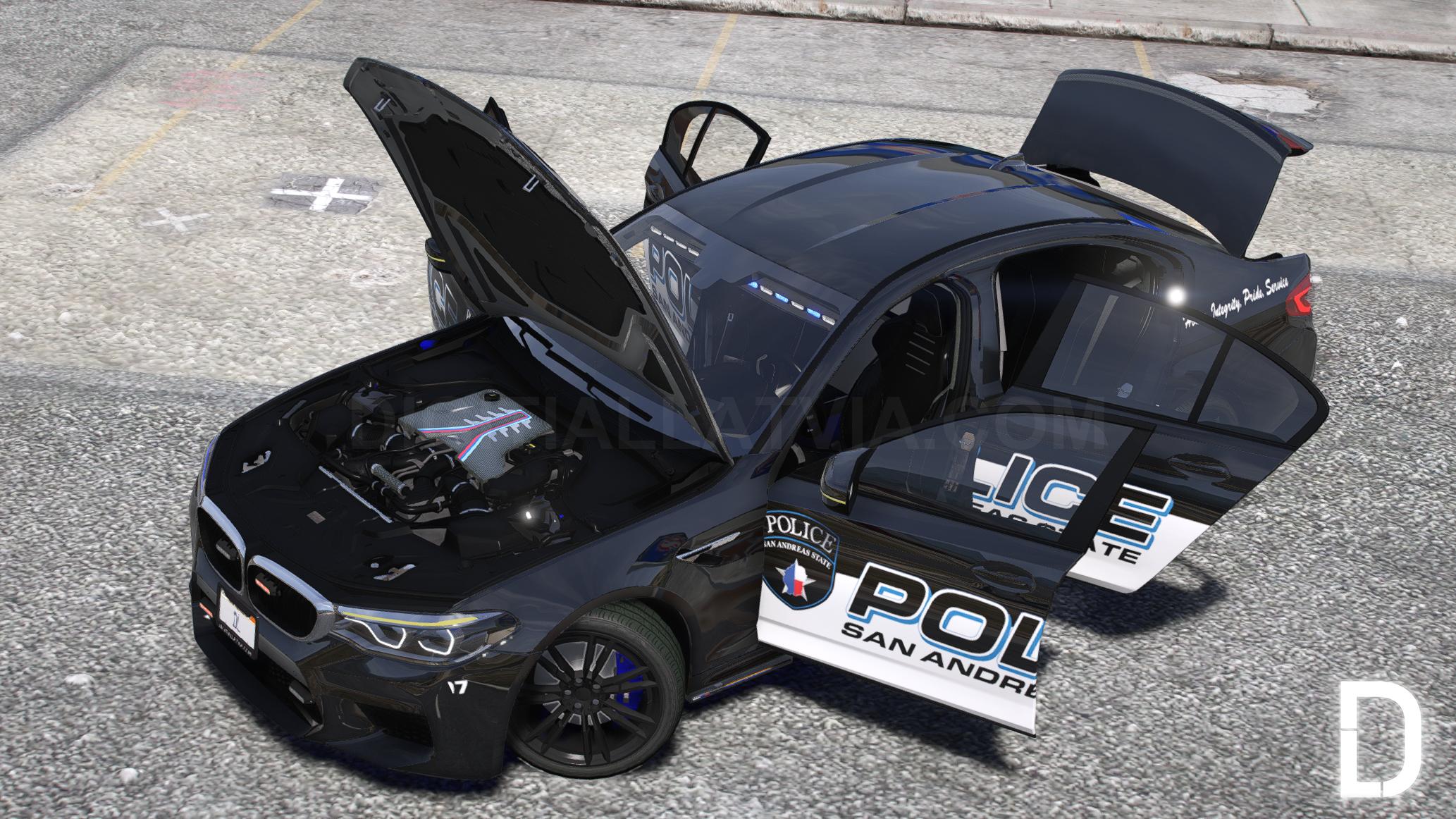 BMW M5 F90 2019 Police | Debadged | Template - Image 4
