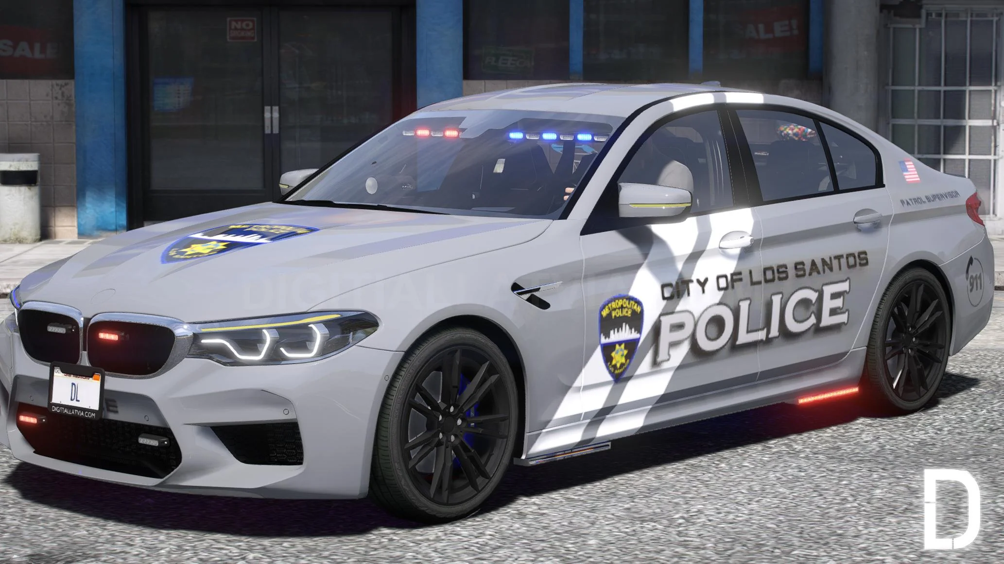 BMW M5 F90 2019 Police | Debadged | Template - Image 8