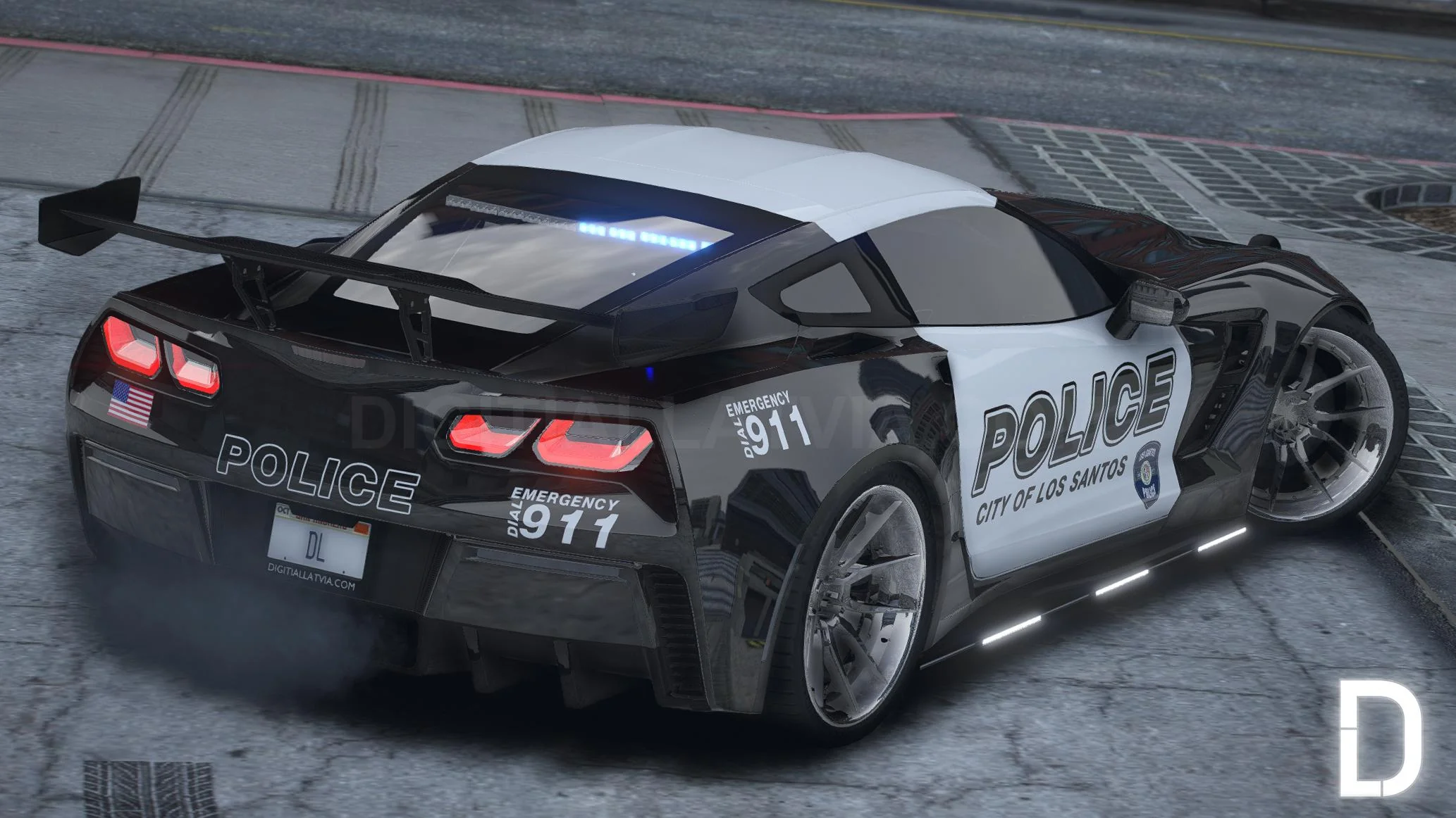 Chevrolet Corvette C7 Police | Debadged | Template - Image 3