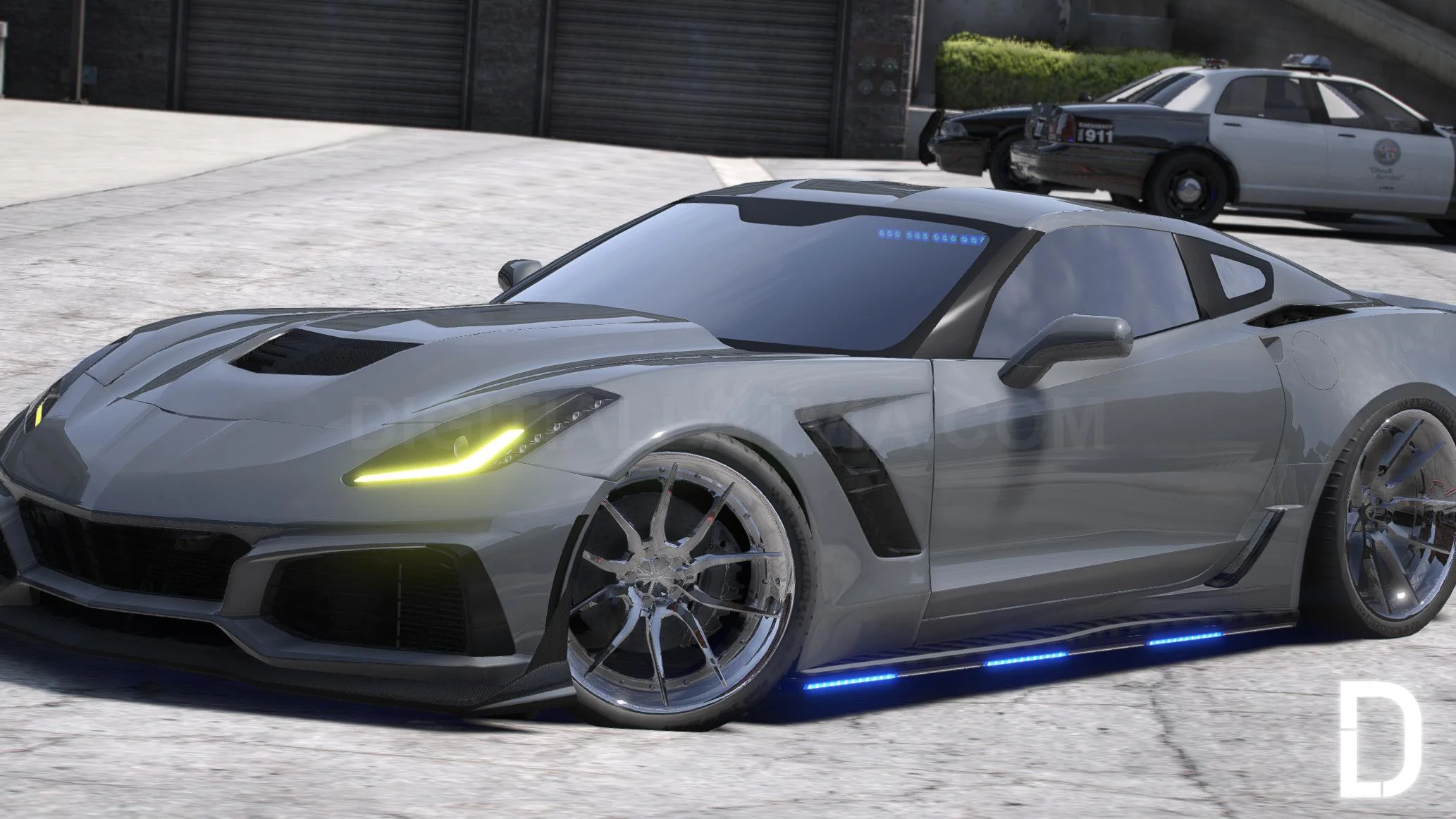 Chevrolet Corvette C7 Police | Debadged | Template - Image 5