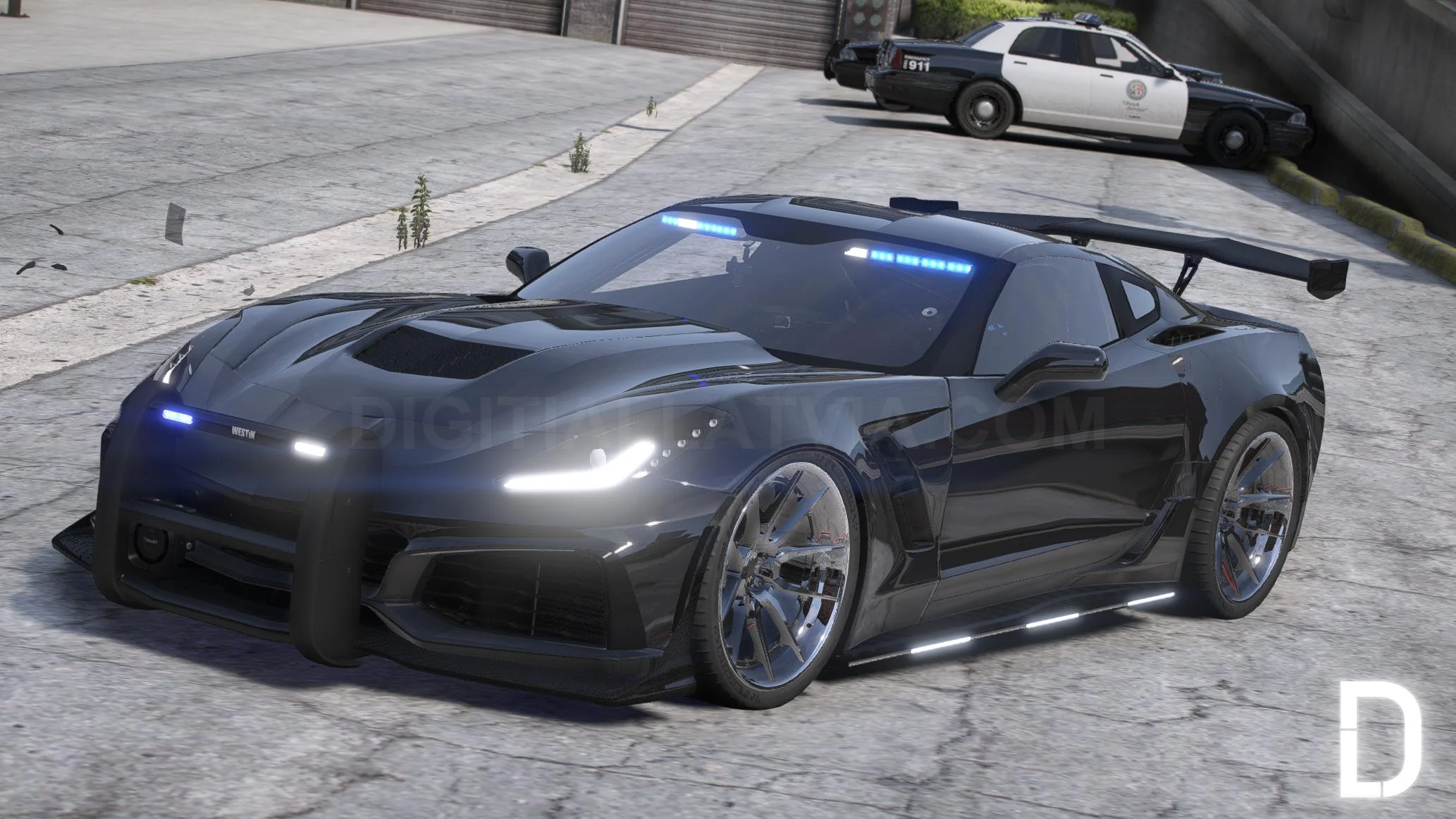 Chevrolet Corvette C7 Police | Debadged | Template - Image 7