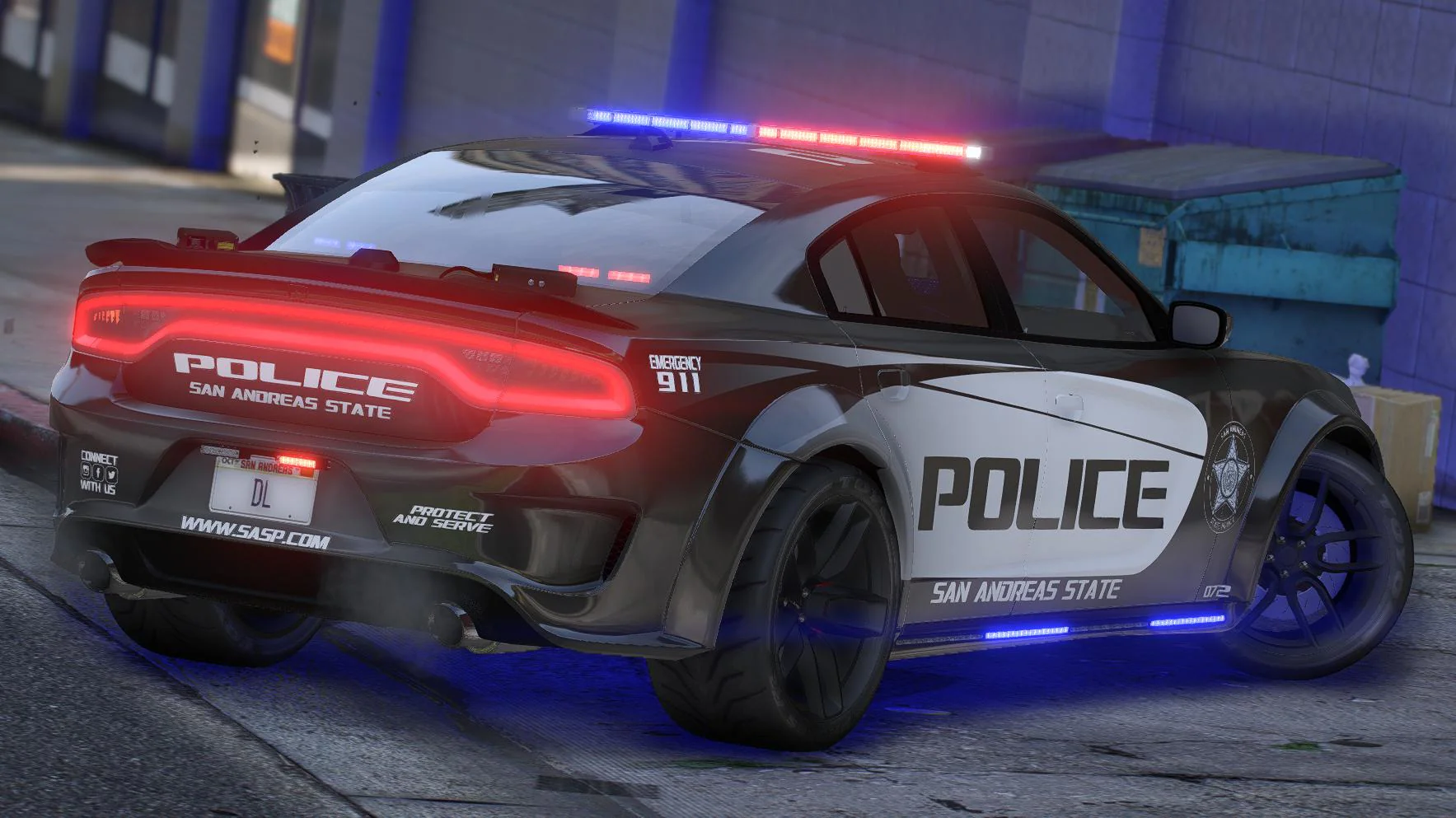 Dodge Charger SRT Hellcat Police | Debadged | Template - Image 2