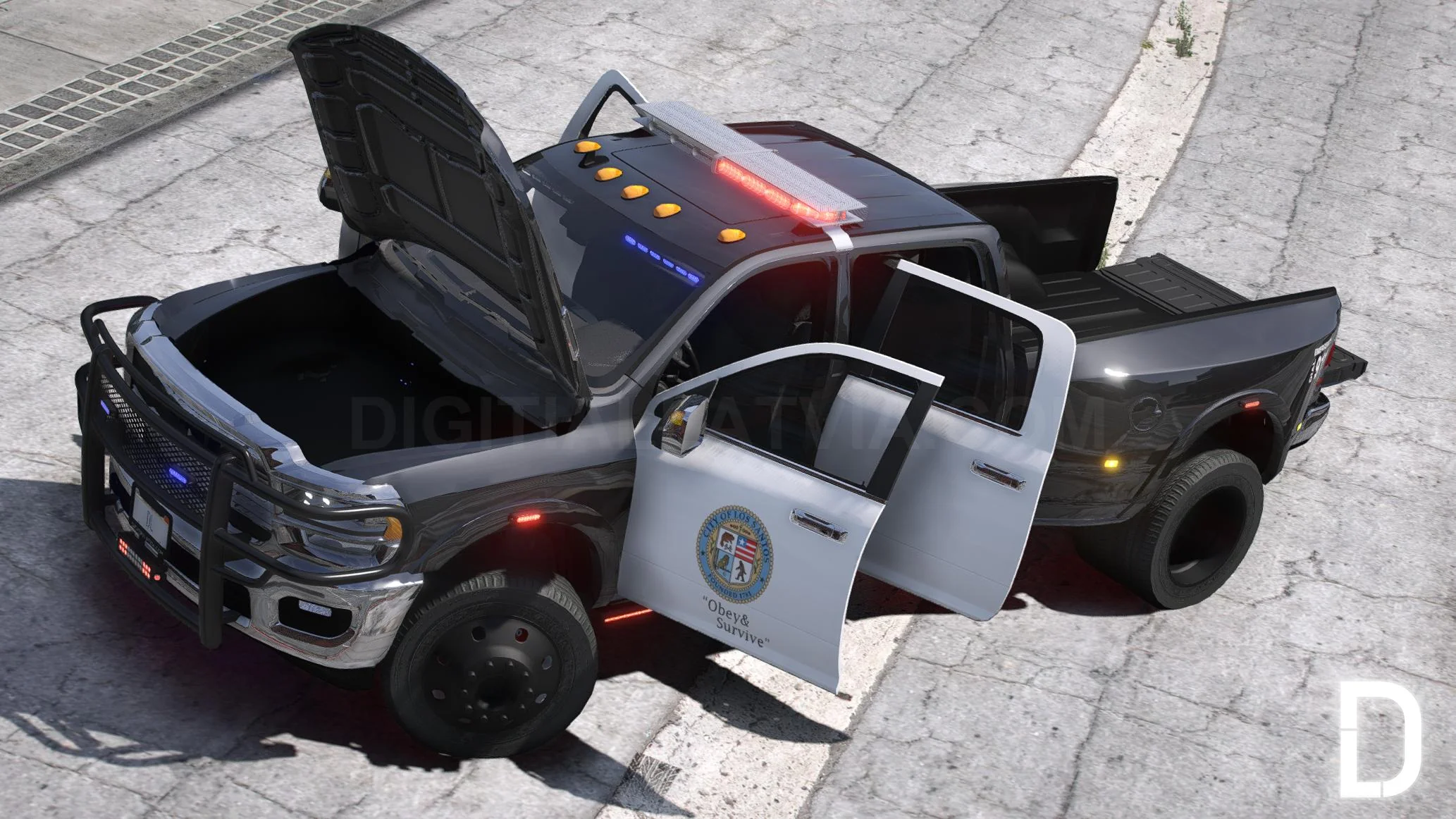 Dodge Ram 3500 Heavy Duty Police | Debadged | Template - Image 4