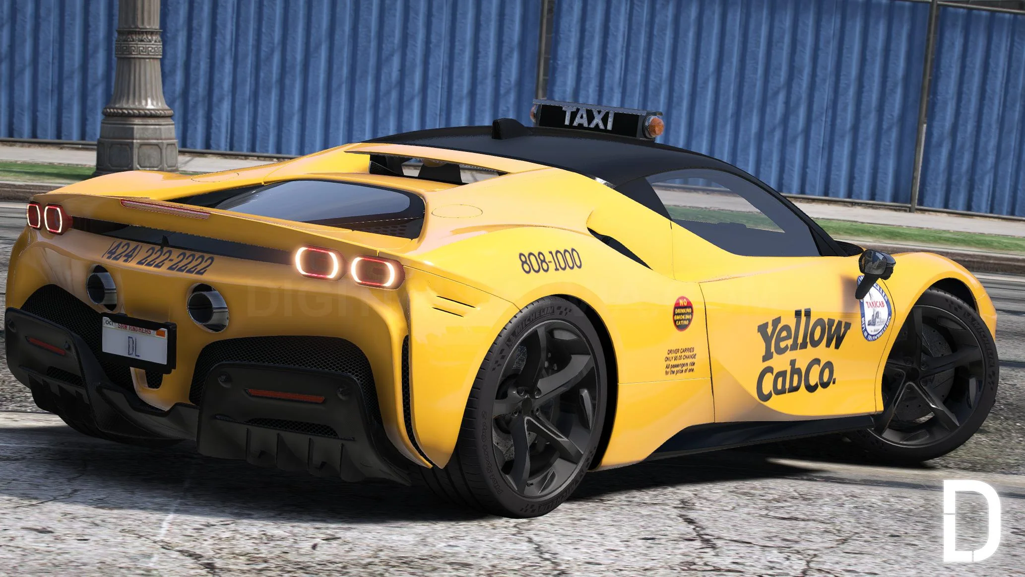 Ferrari SF90 TAXI | Debadged | Template - Image 2