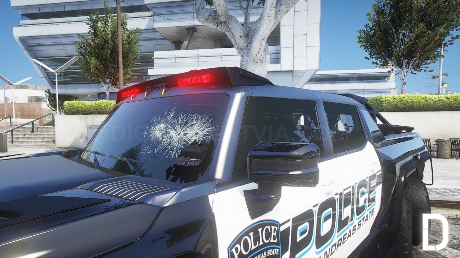 Hummer GMC EV 6x6 2022 Police | Debadged | Template - Image 5