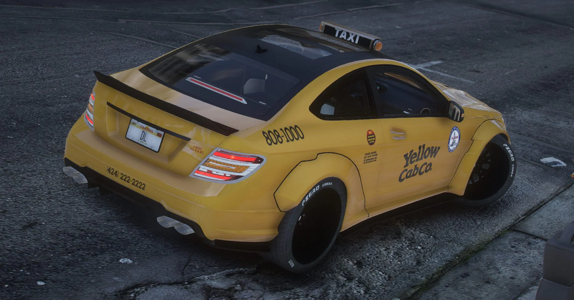 Mercedes C63 LibertyWalk TAXI | Debadged | Template - Image 2
