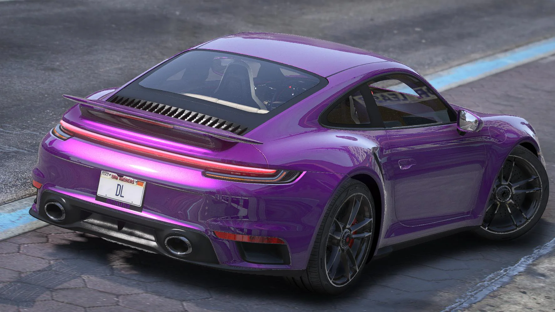 Porsche 911 (992) Turbo S 2021 | Debadged | Template - Image 2