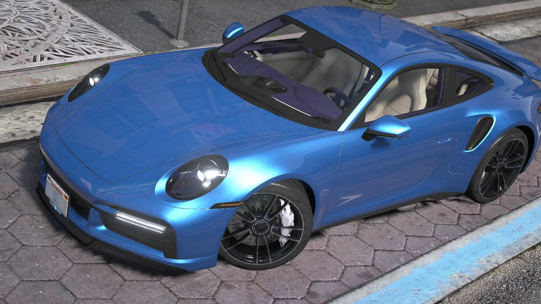 Porsche 911 (992) Turbo S 2021 | Debadged | Template - Image 4