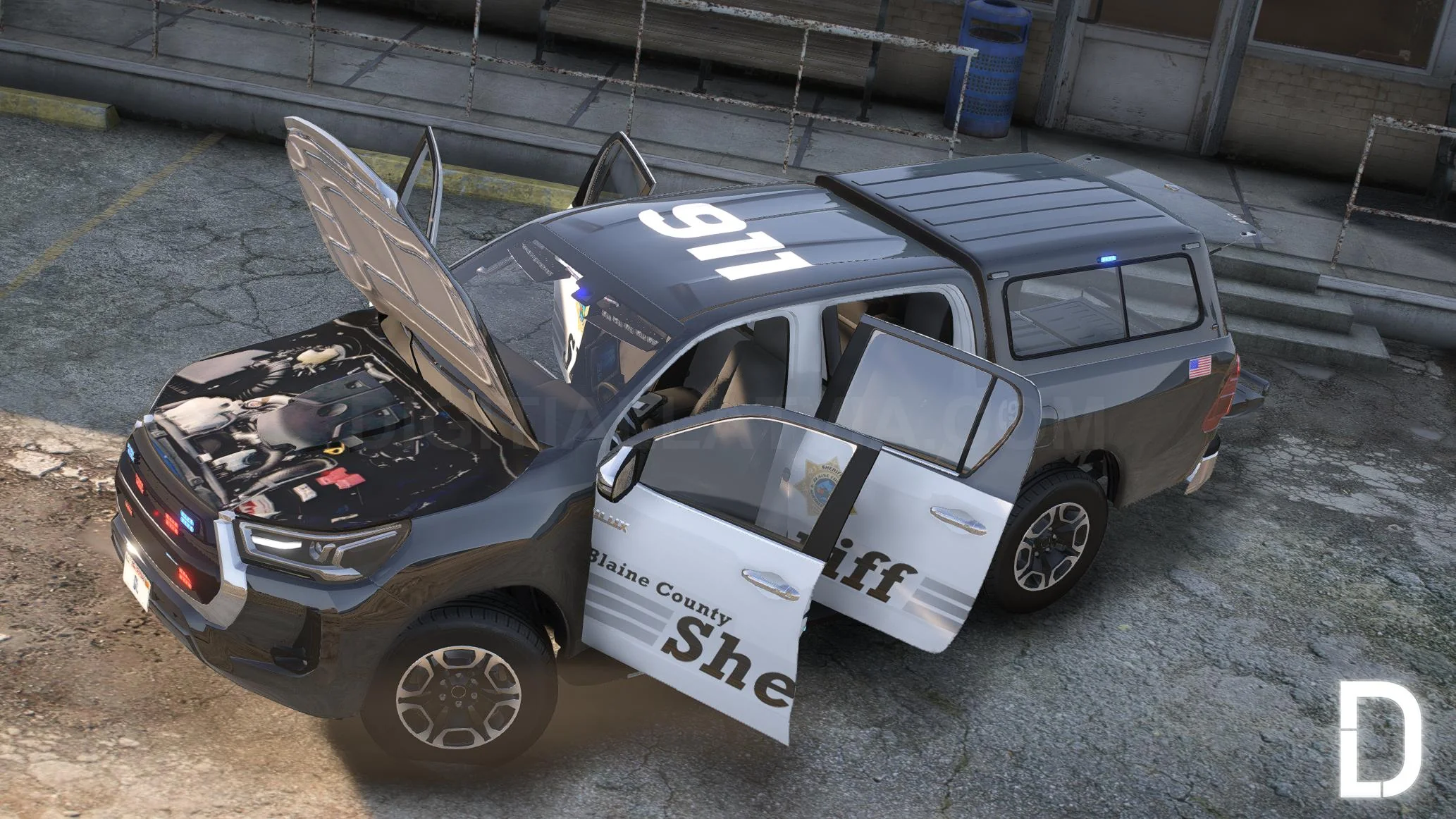 Toyota Hilux 2021 Police | Debadged | Template - Image 3